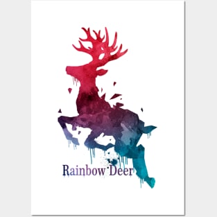 Rainbow Deer Posters and Art